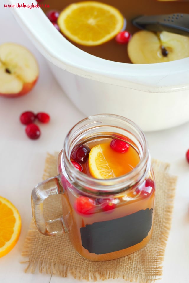 Slow Cooker Apple Cranberry Cider www.thebusybaker.ca