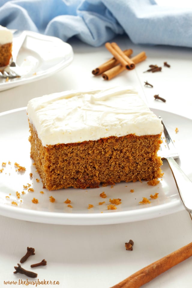 Gingerbread Spice Cake with Fluffy Cream Cheese Frosting