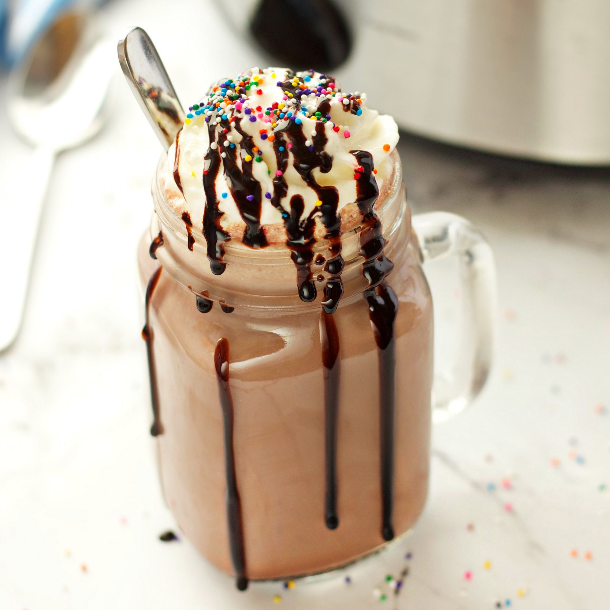 Crock Pot Hot Chocolate - Yummy Healthy Easy