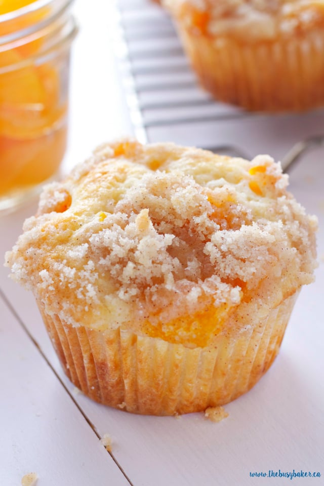 Peaches and Cream Muffins - Baker by Nature