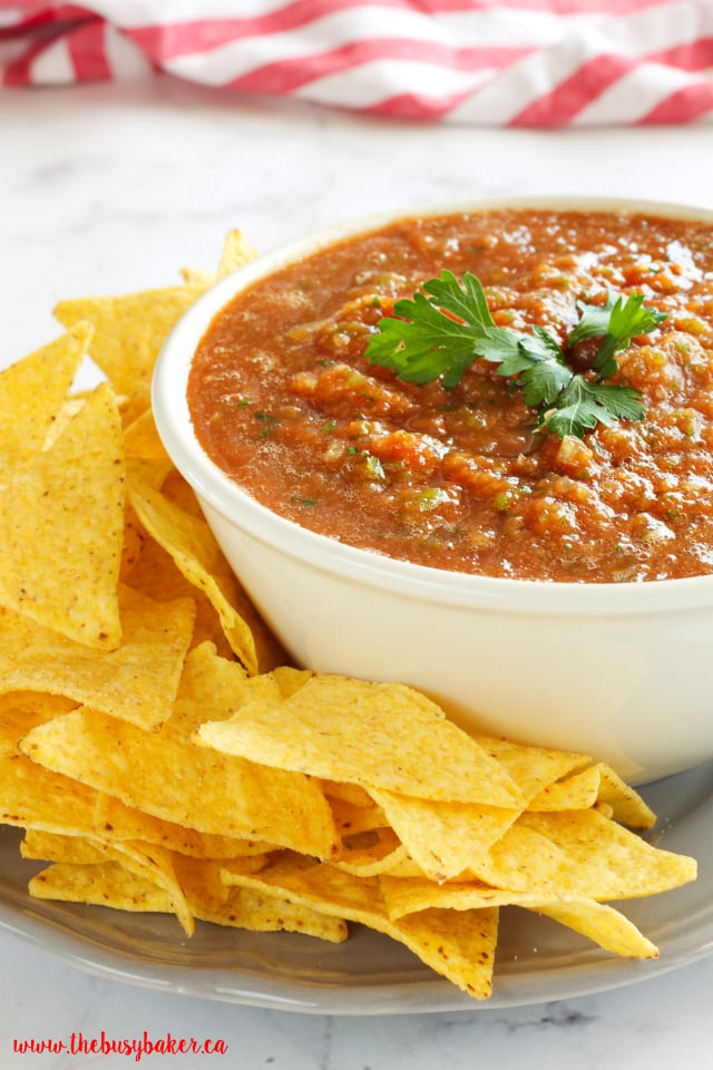 Easy Restaurant Style Salsa - The Busy Baker