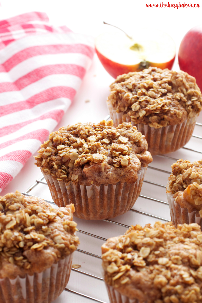 These Apple Crumble Muffins are the perfect easy muffin recipe for apple lovers! They taste just like Grandma's apple crumble! Recipe from thebusybaker.ca!