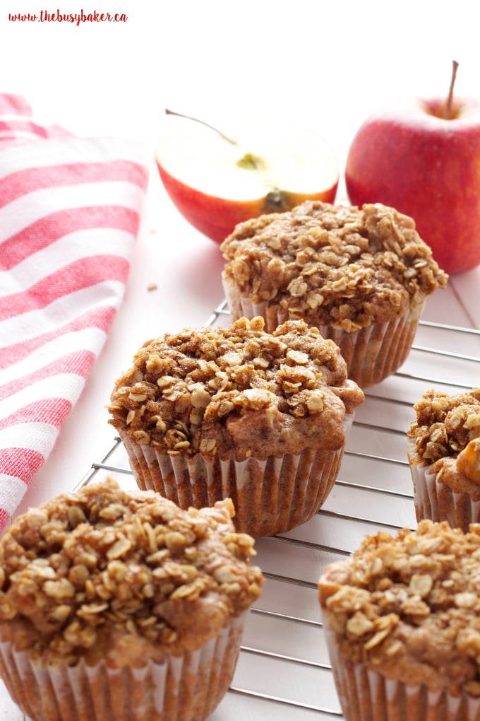 These Apple Crumble Muffins are the perfect easy muffin recipe for apple lovers! They taste just like Grandma's apple crumble! Recipe from thebusybaker.ca!