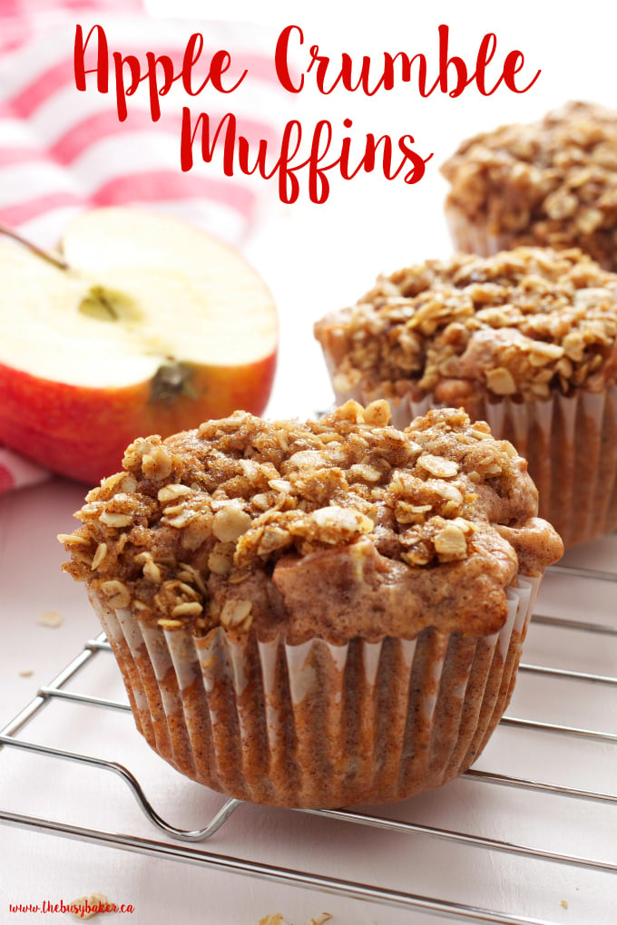 These Apple Crumble Muffins are the perfect easy muffin recipe for apple lovers! They taste just like Grandma's apple crumble! Recipe from thebusybaker.ca!