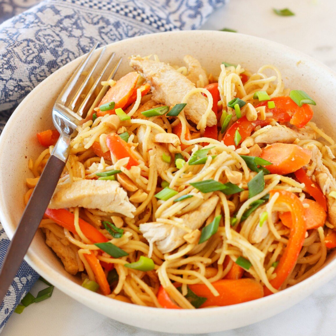 Easy One Pan Kung Pao Chicken Pasta - The Busy Baker