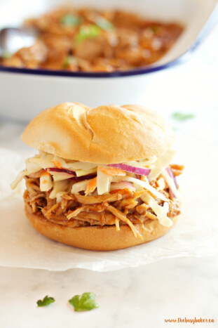 Easy Slow Cooker Barbecue Pulled Pork Sandwiches - The Busy Baker