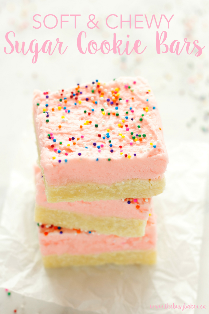 Soft and chewy sugar cookie bars