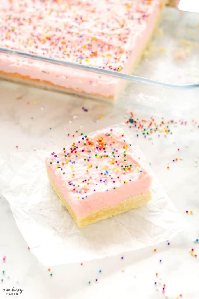 Sugar Cookie Bars - The Busy Baker