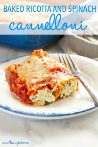 Baked Ricotta and Spinach Cannelloni (Manicotti Pasta) - The Busy Baker