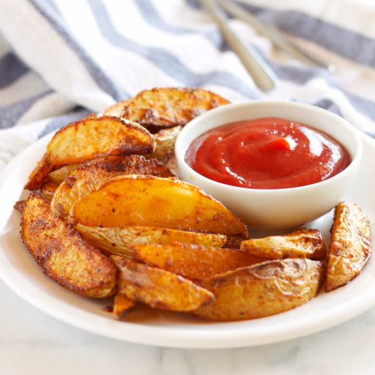 Crispy Barbecue Potato Wedges - The Busy Baker