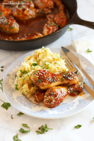 Easy One Pan Honey Garlic Chicken - The Busy Baker