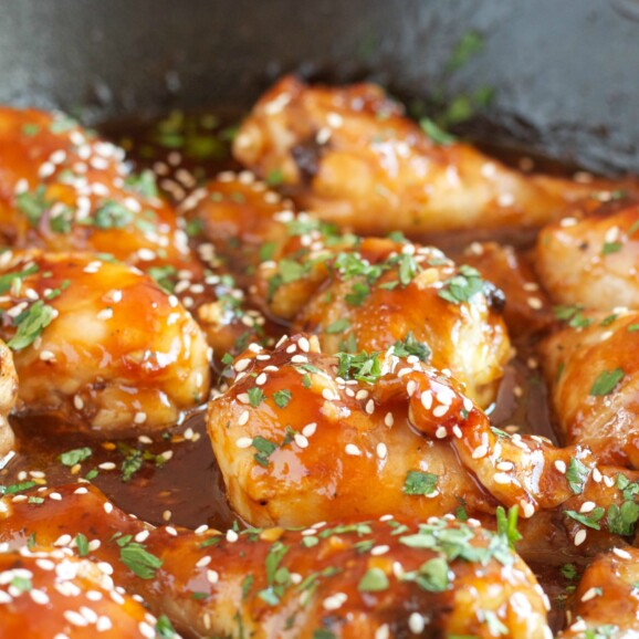 Easy One Pan Honey Garlic Chicken - The Busy Baker