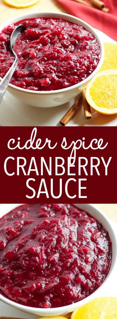 This Cider Spice Cranberry Sauce is an easy to make homemade cranberry sauce recipe with the flavors of mulled cider. Perfect for Christmas dinner! Recipe from thebusybaker.ca! #cranberrysauce #homemadecranberrysauce #easycranberrysauce