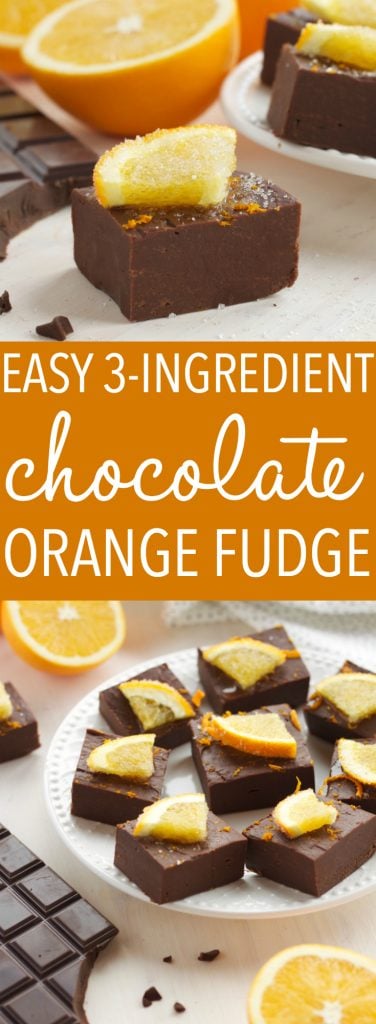 This Easy 3-Ingredient Chocolate Orange Fudge is the perfect Christmas treat for the holidays that's easy to make in just minutes! Recipe from thebusybaker.ca! #chocolatefudge #homemadefudge #easyfudgerecipe #christmasfudgerecipe #chocolateorange