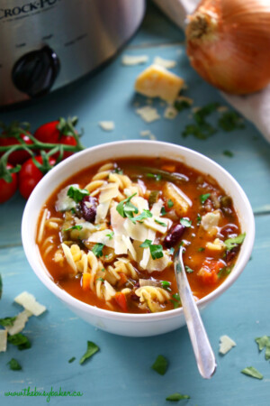 Best Ever Slow Cooker Minestrone Soup - The Busy Baker