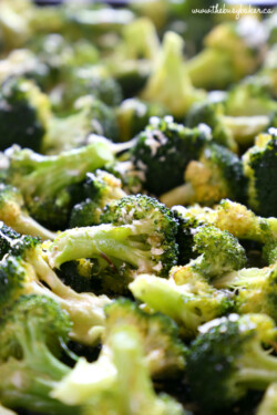 Garlic Parmesan Roasted Broccoli - The Busy Baker