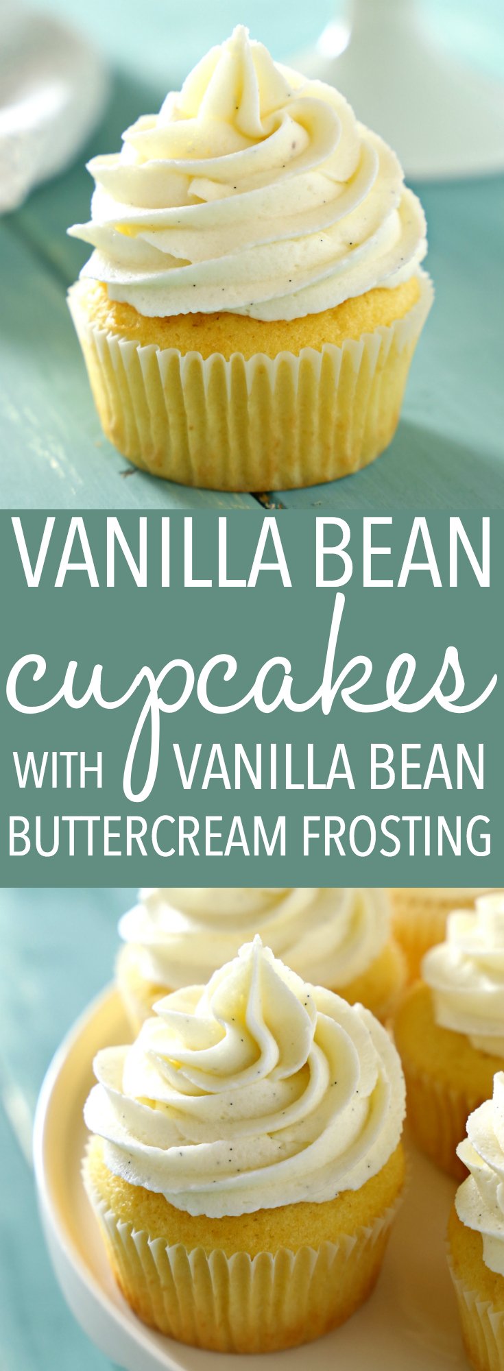 These Vanilla Bean Cupcakes are tender and fluffy and topped with ultra creamy mascarpone buttercream frosting made with real vanilla beans! They're perfect for parties, birthdays, or any occasion at all! Recipe from thebusybaker.ca! #bestevervanillacupcakes #easyvanillacupcakes #vanillabeancupcakerecipe via @busybakerblog