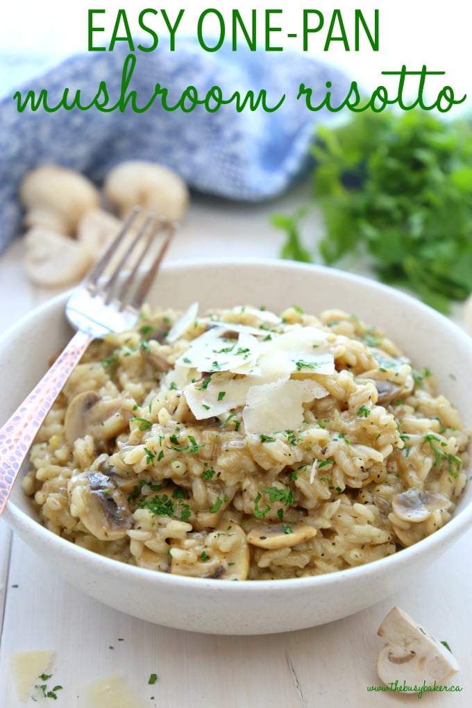 Easy Mushroom Risotto {Restaurant-Style} - The Busy Baker