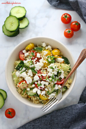 Greek Couscous Salad Lunch Bowls {Meal Prep} - The Busy Baker