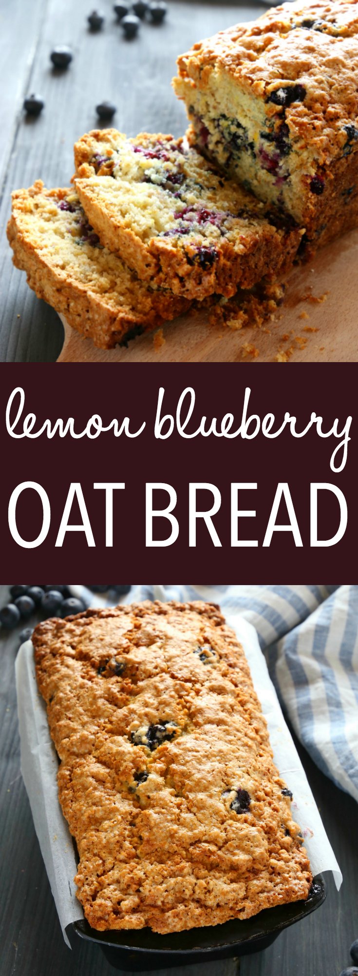 This Lemon Blueberry Oat Bread is the perfect sweet coffee break snack! It's easy to make and packed with whole grains for a healthy twist! Recipe from thebusybaker.ca! #oatbread #lemonblueberrybread #muffinrecipe via @busybakerblog
