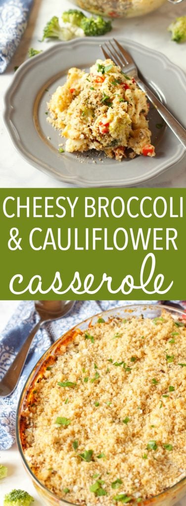 Cheesy Broccoli Cauliflower Casserole Pinterest Pin