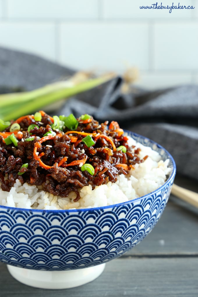 Easy Korean Beef Rice Bowls {15 Minute Meal} - The Busy Baker