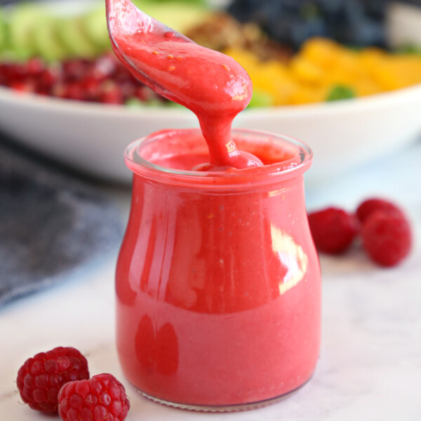 Healthy Raspberry Vinaigrette Salad Dressing - The Busy Baker