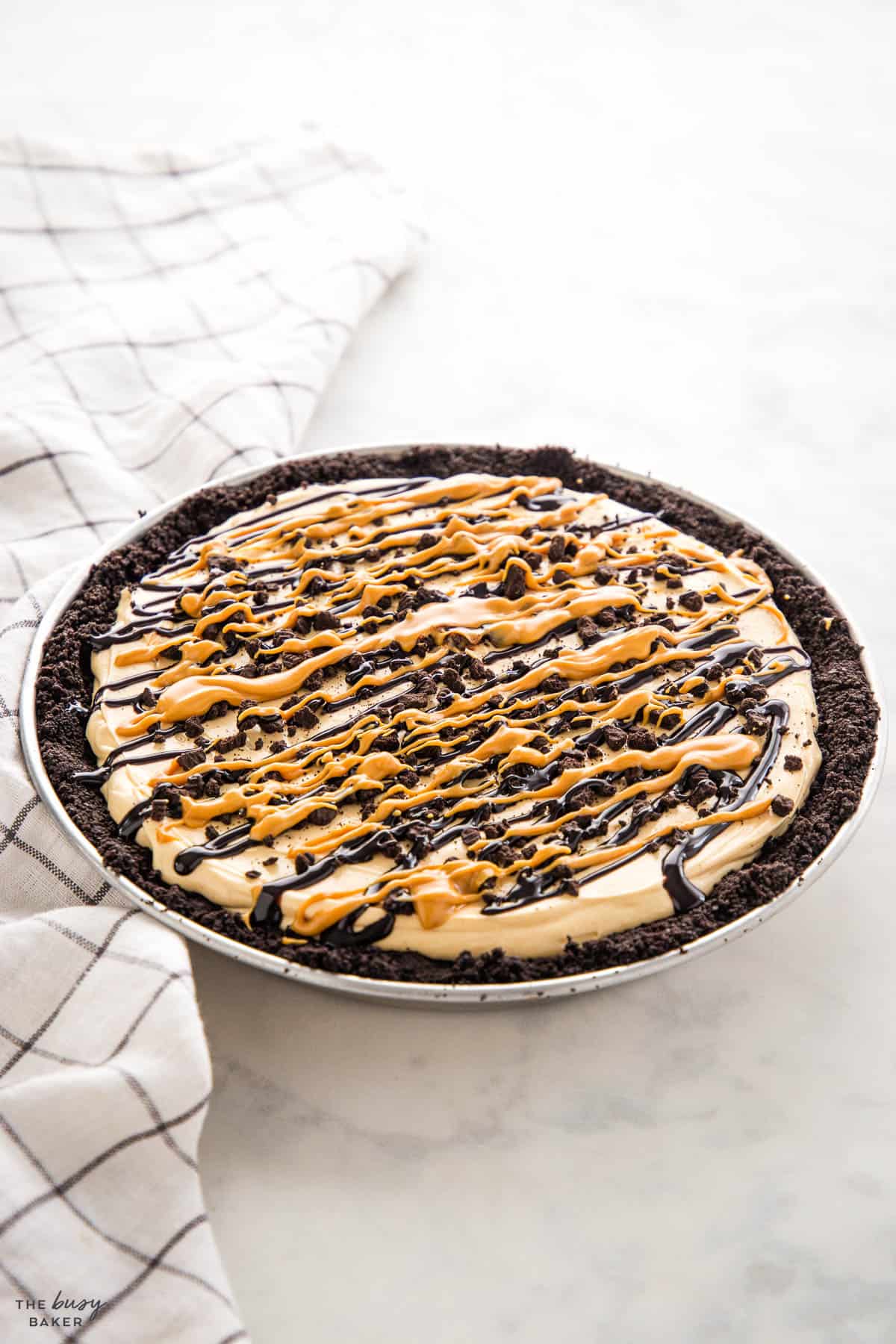 peanut butter pie with Oreo cookie crust
