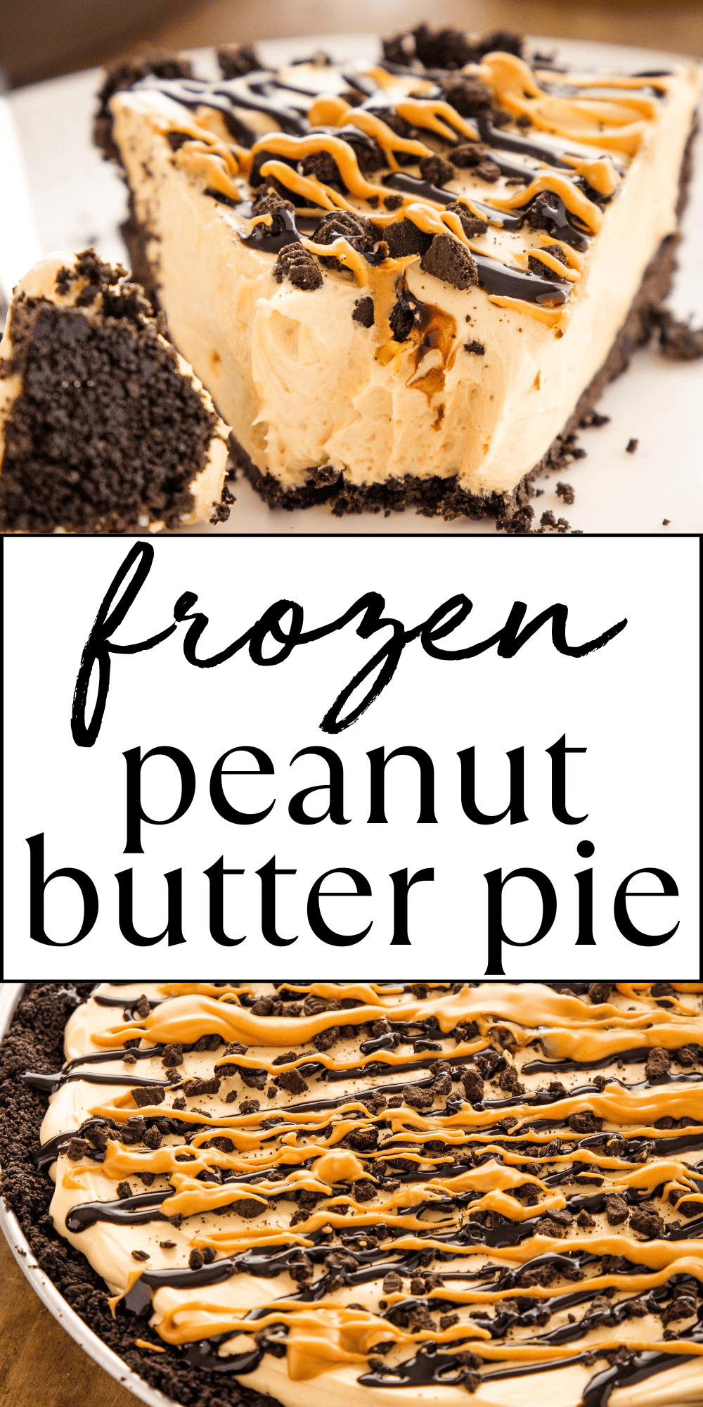 This Chocolate Peanut Butter Pie is the best ultra-creamy summer dessert for chocolate and peanut butter lovers! Make it in minutes with only a few simple ingredients!! Recipe from thebusybaker.ca! #chocolatepeanutbutterdessert #summerdessert #easysummerdessert #frozenpie via @busybakerblog