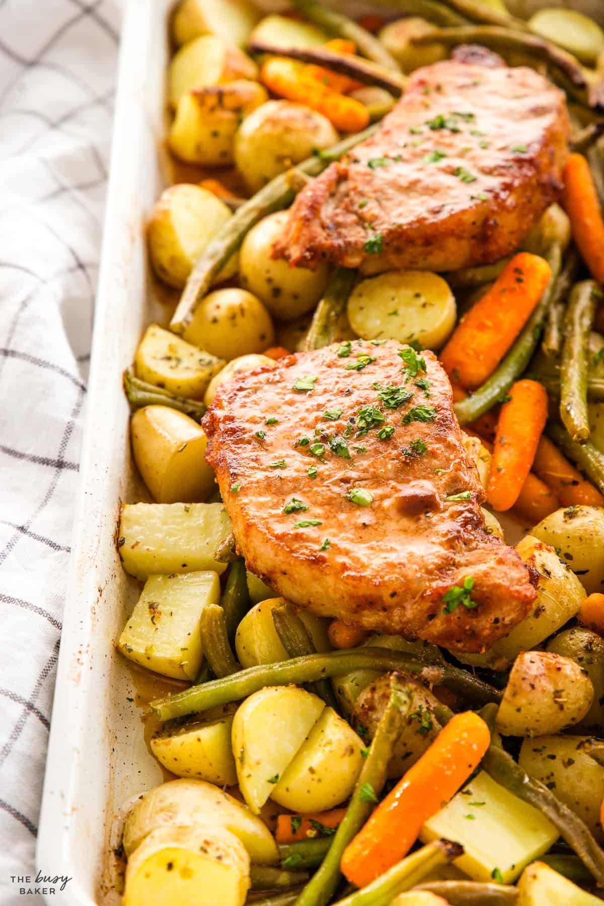 baked pork chop recipe with potatoes and vegetables