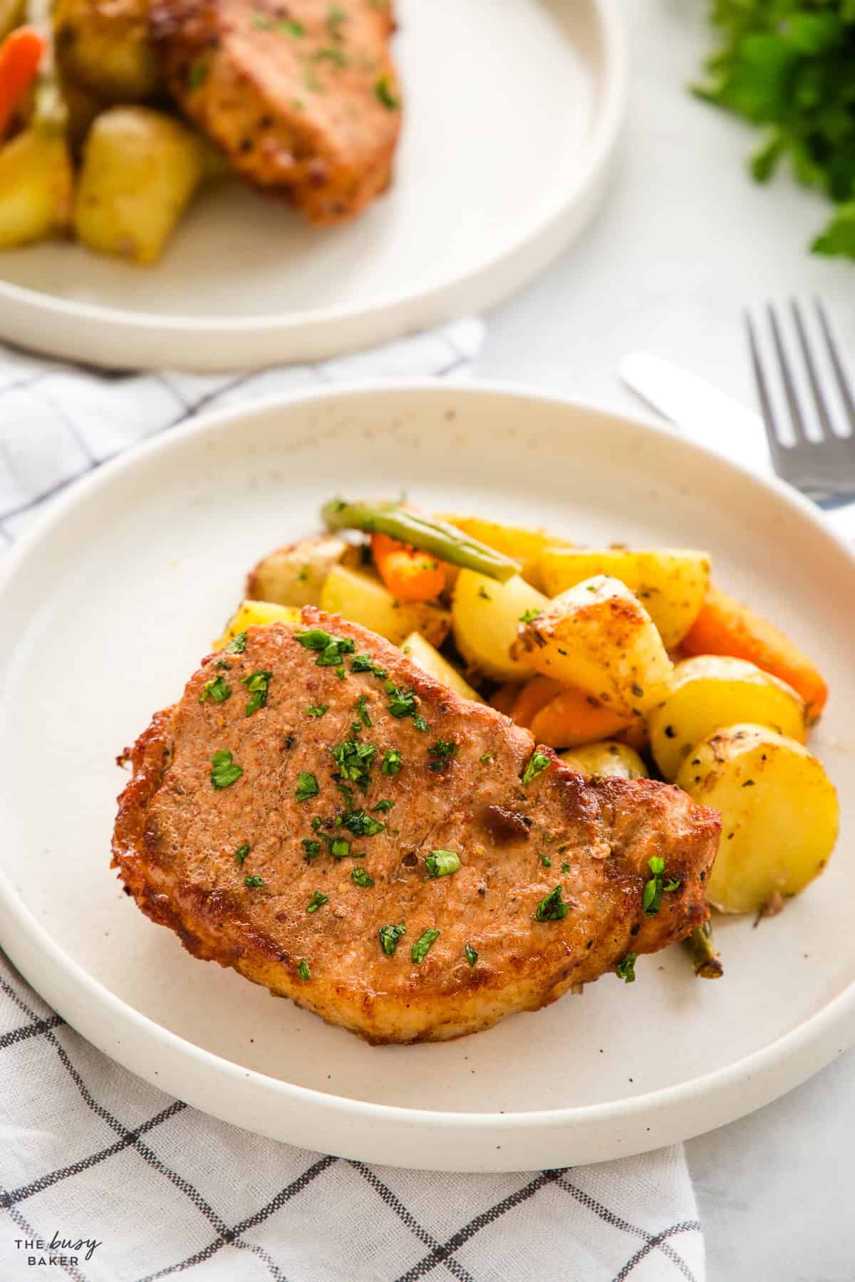 dinner with meat and potatoes and vegetables