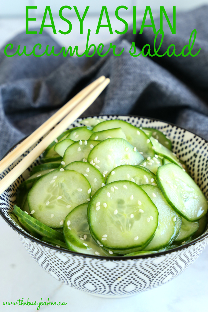 Easy Asian Cucumber Salad with text