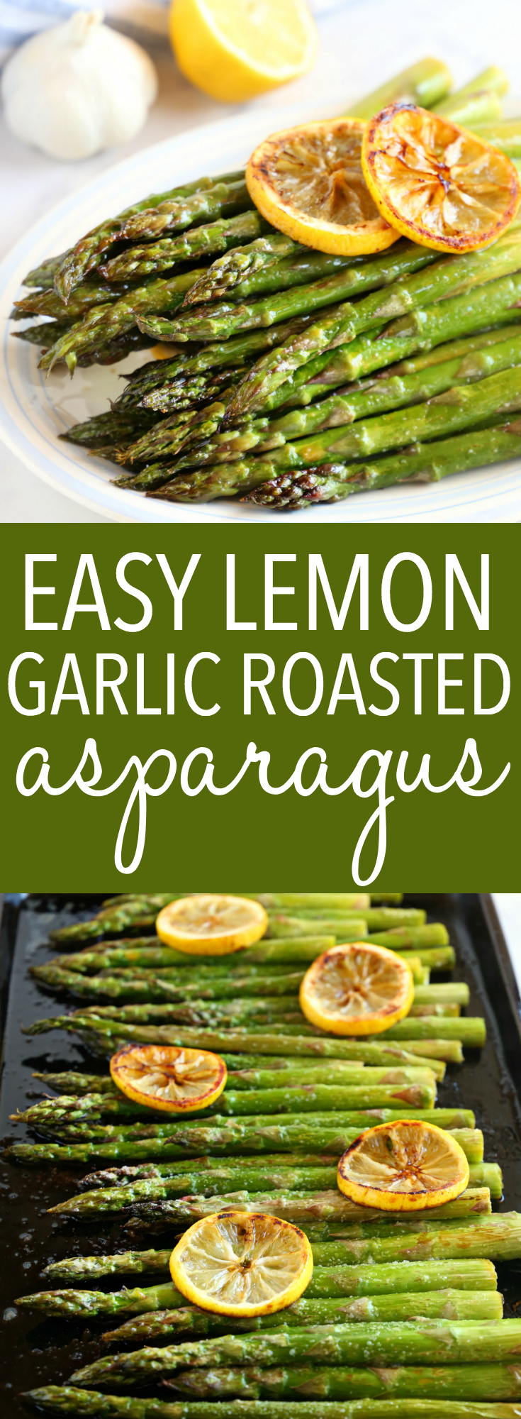 This Lemon Garlic Roasted Asparagus is a super easy and totally delicious side dish for spring and summer! Only a few ingredients and 15 minutes stand between you and this fresh, flavourful dish! Recipe from thebusybaker.ca! #asparagusrecipe #roastedasparagus #lemongarlicasparagus #easyasparagusrecipe #garlicasparagus via @busybakerblog
