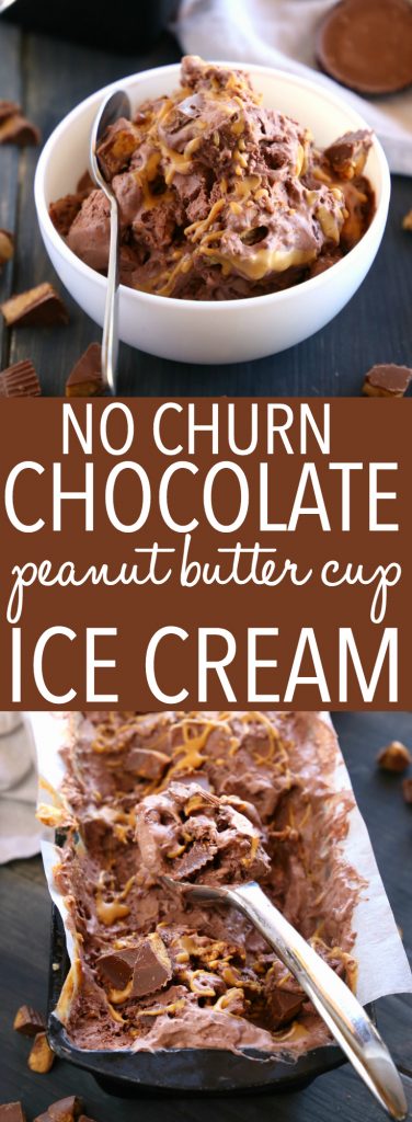No Churn Chocolate Peanut Butter Cup Ice Cream Pinterest