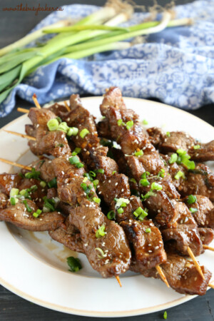 Best Ever Korean Barbecue Beef Skewers - The Busy Baker