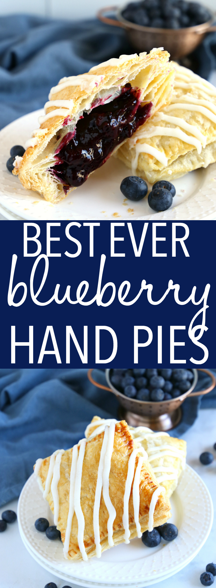 These Best Ever Blueberry Hand Pies are the perfect homemade pastry treat that's great for dessert, brunch, or a snack. They're bursting with fresh blueberries, made with frozen puff pastry and the best sweet glaze! Recipe from thebusybaker.ca! #handpies #pastry #easyrecipe #homemade #blueberry #blueberries #pie #simple #easy #blueberryhandpies #blueberrypie #snack #breakfast #brunch via @busybakerblog