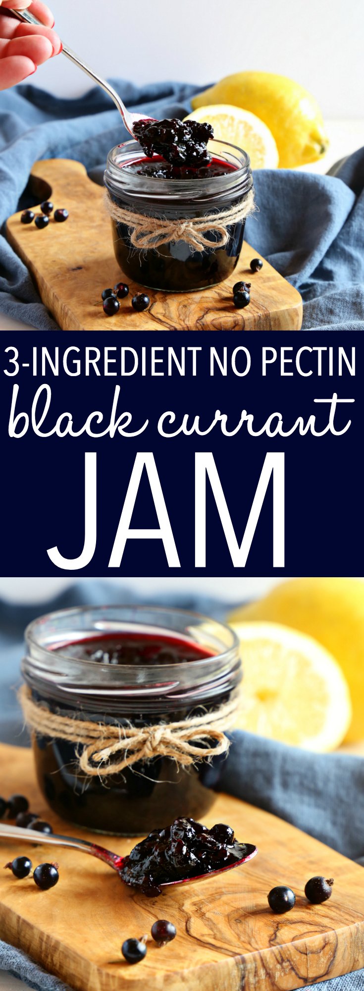 This Best Ever Black Currant Jam is made with only 3 simple ingredients and it's the perfect homemade jam for summer! Learn how to make jam with NO pectin in 15 minutes! Recipe from thebusybaker.ca! #homemadejam #homemade #jam #blackcurrant #jamrecipe #recipe #easy #homestead #canning #summer #preserving #berries via @busybakerblog