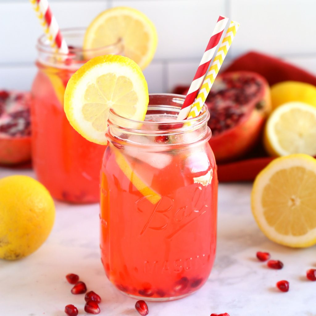 Healthy Pomegranate Lemonade {Refined-Sugar Free!}