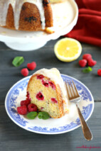 Lemon Raspberry Glazed Bundt Cake - The Busy Baker