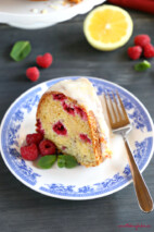 Lemon Raspberry Glazed Bundt Cake - The Busy Baker