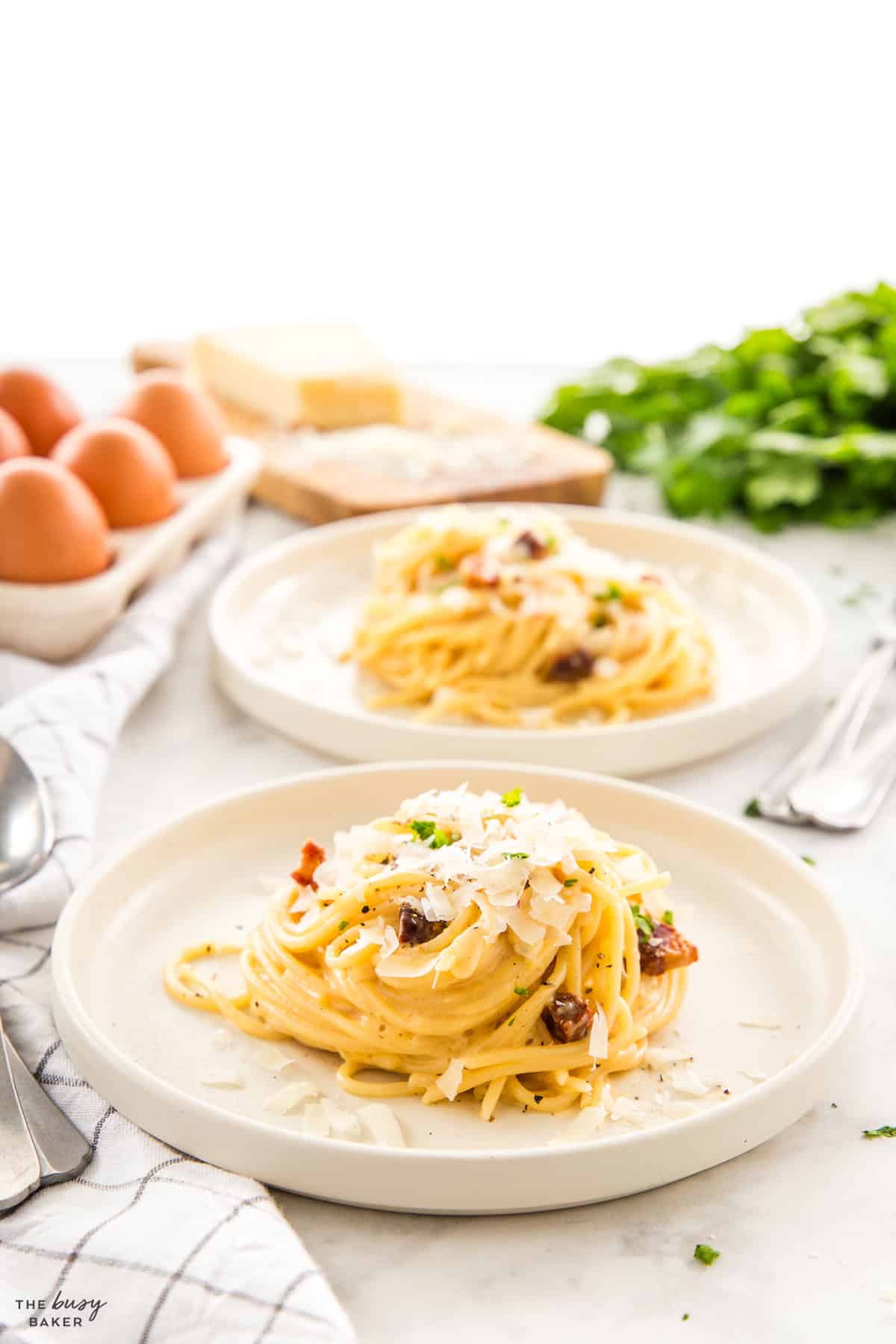 creamy pasta with bacon and cheese