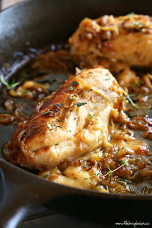 Easy One Pan French Onion Stuffed Chicken - The Busy Baker