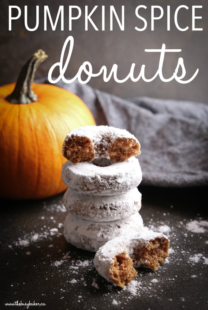 Pumpkin Spice Baked Donuts Powdered Sugar Donuts The Busy Baker