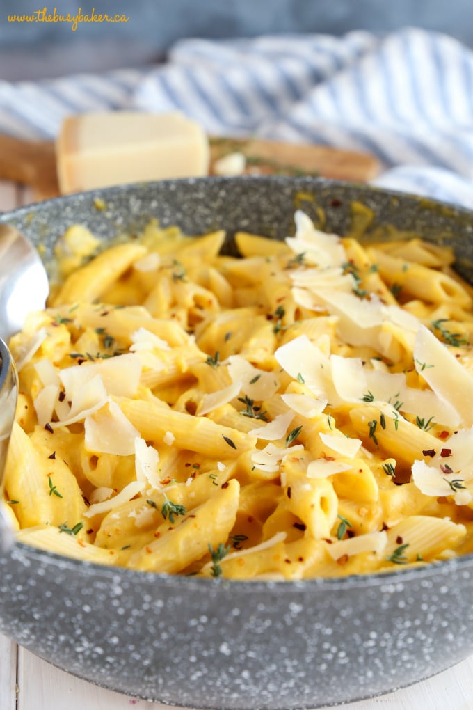 Creamy One Pot Butternut Squash Pasta in pot