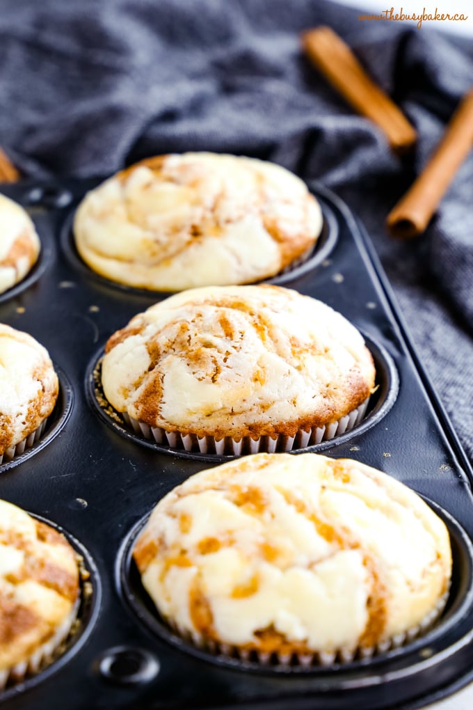 Pumpkin Cheesecake Swirl Muffins