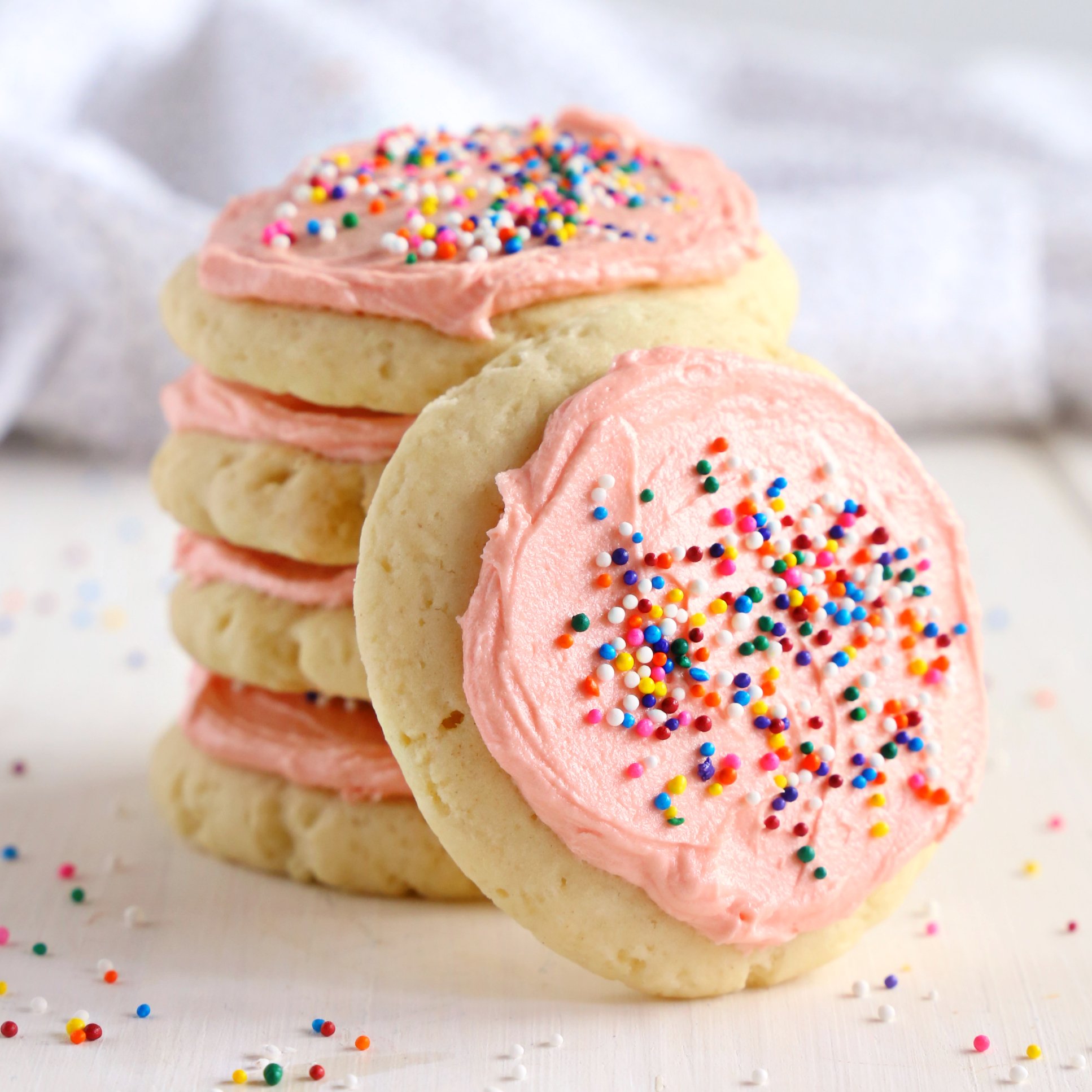 Soft and Chewy Frosted Sugar Cookies The Busy Baker