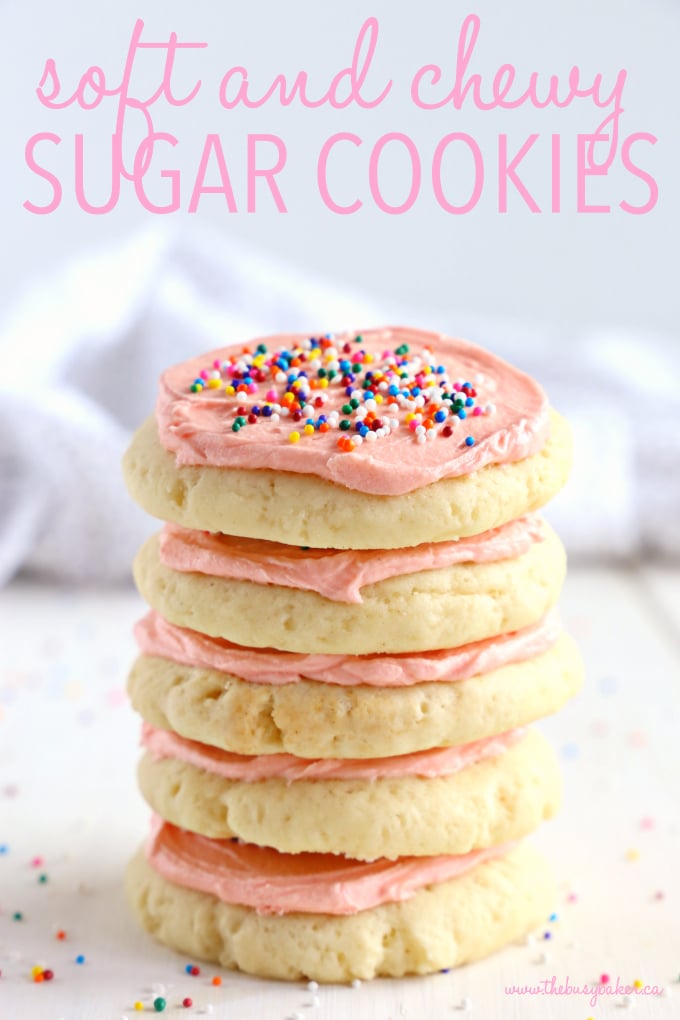 Soft and Chewy Frosted Sugar Cookies The Busy Baker