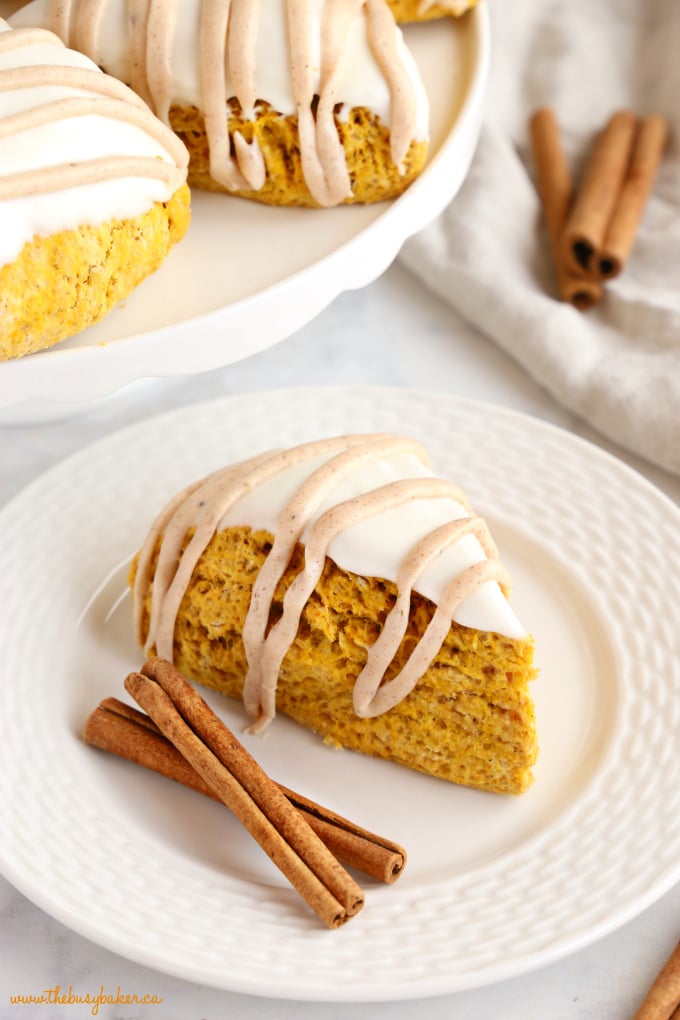 Pumpkin Scones with cinnamon sticks