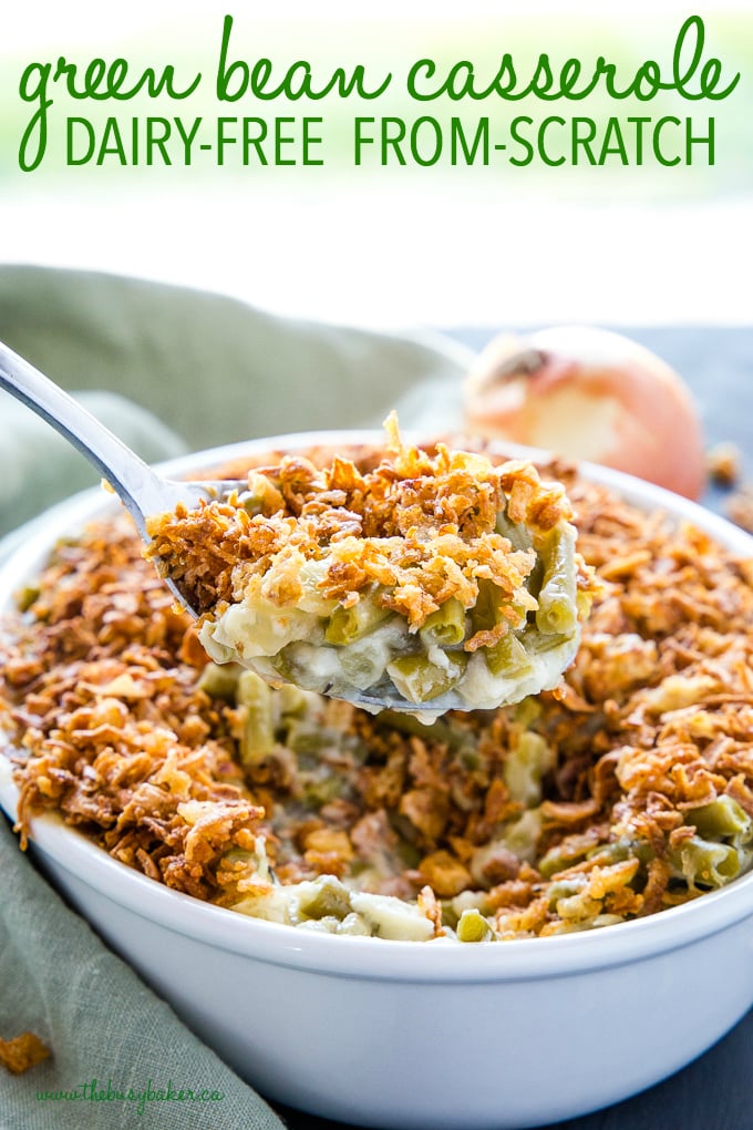 Easy Vegan Green Bean Casserole Non Vegan Option The Busy Baker