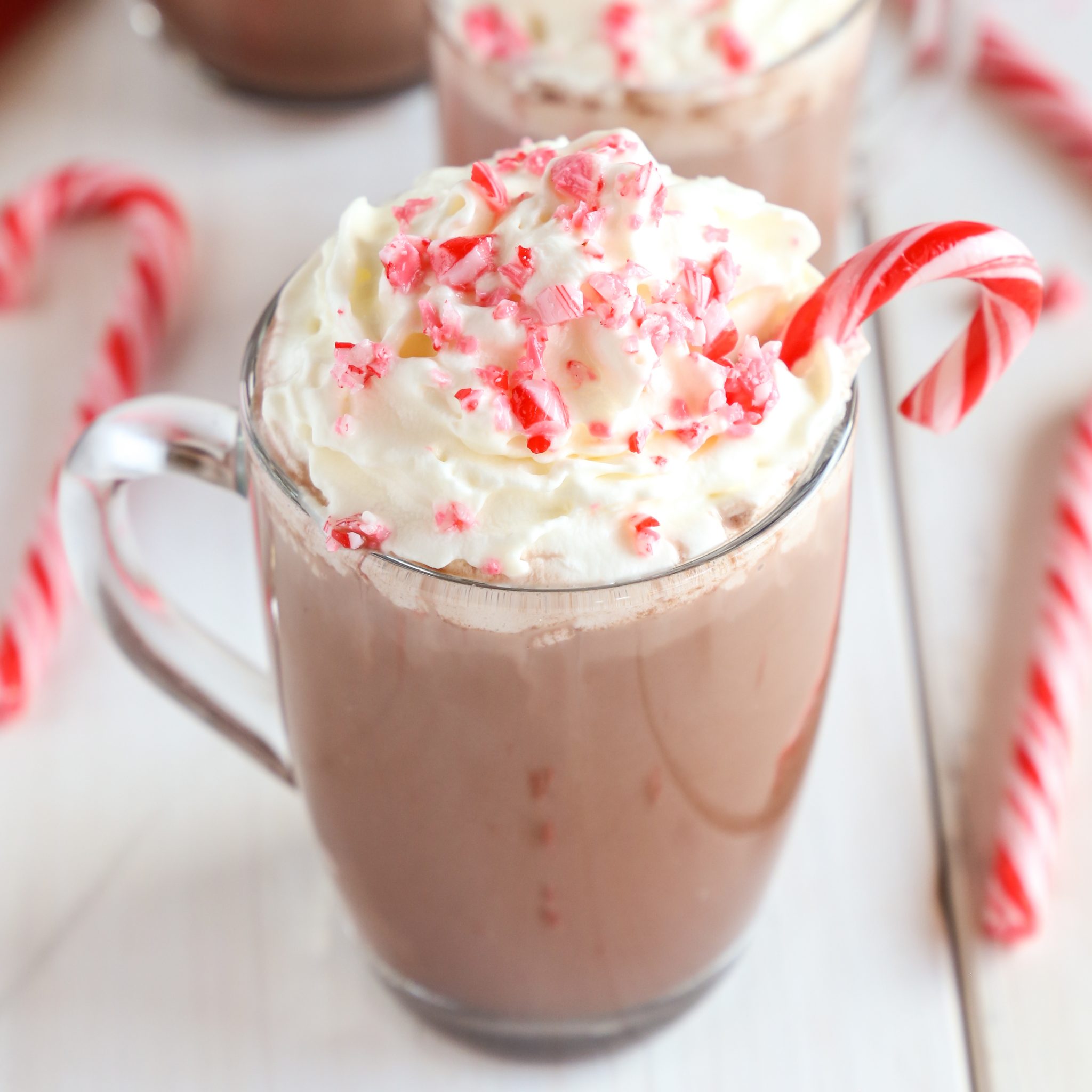 Slow Cooker Pink Peppermint Hot Chocolate - Real Mom Kitchen 